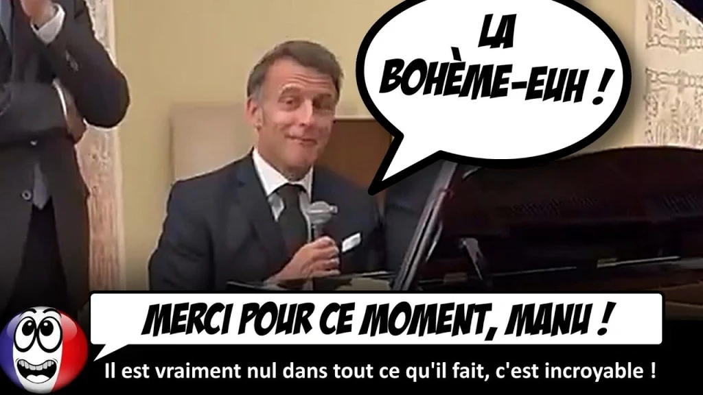 Macron se ridiculise en chantant “La bohème” d’Aznavour en Arménie