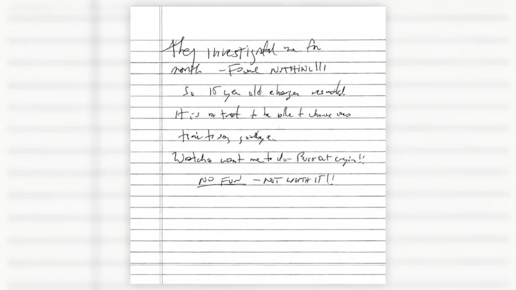 Une note manuscrite attribuée à Epstein rendue publique par un juge fédéral américain